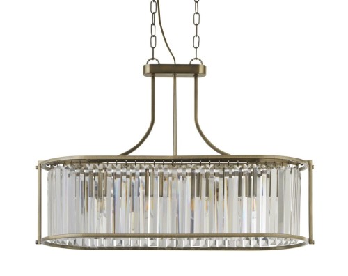 S-LIGHT LAMPA ŻYRANDOL KRYSZTAŁOWY VICTORIA 5 80-95 PATYNA ANTIQUE BRASS