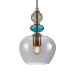 ITALUX LOFTOWA LAMPA WISZĄCA ZWIS BUSCO PND-30263-1A-BRO-SG BLACK/GOLD/SMOKE