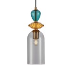 ITALUX LOFTOWA LAMPA WISZĄCA ZWIS BUSCO PND-30263-1C-BRO-SG BLACK/GOLD/SMOKE