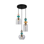 ITALUX LOFTOWA LAMPA ŻYRANDOL NA PLAFONIE BUSCO PND-30263-3A-BRO-SG BLACK/GOLD/SMOKE