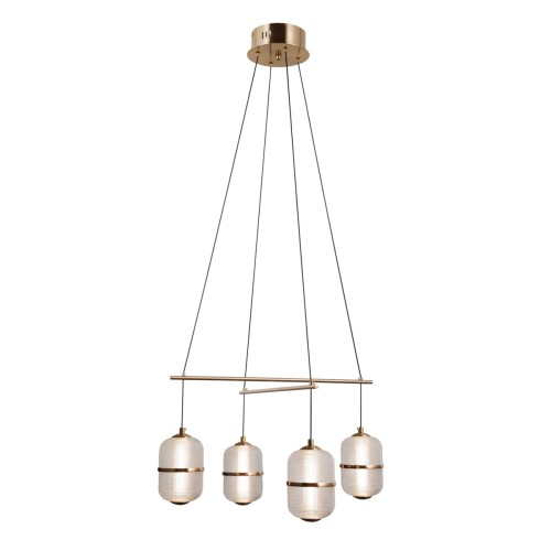 ITALUX  NOWOCZESNY ŻYRANDOL LAMPA WISZĄCA LED ALANI PND-34375-4-HBR GOLD