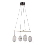 ITALUX  NOWOCZESNY ŻYRANDOL LAMPA WISZĄCA LED ALANI PND-34375-4-BK BLACK/GOLD