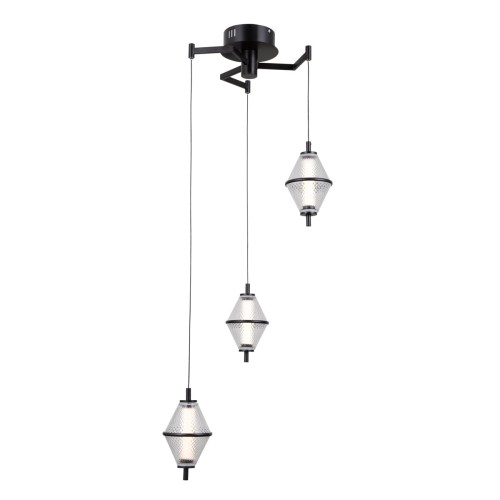 ITALUX SUFITOWA LAMPA ŻYRANDOL LED NA ROZECIE FUENTE PND-34395-3-BK BLACK 