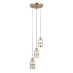 ITALUX NOWOCZESNA LAMPA ŻYRANDOLKRYSZTAŁOWY NA PLAFONIE ALMA PND-40668-3-HBR GOLD