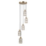 ITALUX NOWOCZESNA LAMPA ŻYRANDOLKRYSZTAŁOWY NA PLAFONIE ALMA PND-40668-5-HBR GOLD