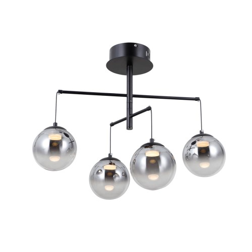ITALUX LOFTOWY ŻYRANDOL LAMPA SUFITOWA LED VELADA PND-34381-4-BK BLACK/SMOKE