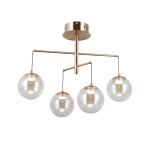 ITALUX LOFTOWY ŻYRANDOL LAMPA SUFITOWA LED VELADA PND-34381-4-HBR GOLD/AMBER