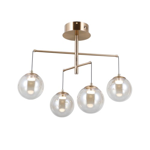 ITALUX LOFTOWY ŻYRANDOL LAMPA SUFITOWA LED VELADA PND-34381-4-HBR GOLD/AMBER