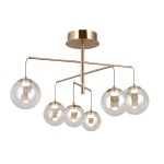 ITALUX LOFTOWY ŻYRANDOL LAMPA SUFITOWA LED VELADA PND-34381-6-HBR GOLD/AMBER