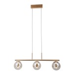 ITALUX LOFTOWA LAMPA WISZĄCA 3-KULE NA LISTWIE LED VELADA PND-34381-3-HBR GOLD/AMBER