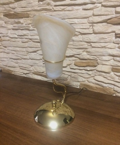 OUTLET ALFA LAMPKA NOCNA STOŁOWA Z KLOSZEM 4800 ZŁOTA GOLD /ostatnia sztuka/.