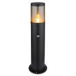 GLOBO NOWOCZESNA LAMPA OGRODOWA SŁUPEK ZEWNĘTRZNY Z CZUJNIKIEM IP44 XELOO  32015BSS BLACK/SMOKE SENSOR