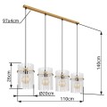 lampa żyrandol zwisowy na listwie  4 lampy gorley globo złota salonu apartamentu loftu nad stół.jpg