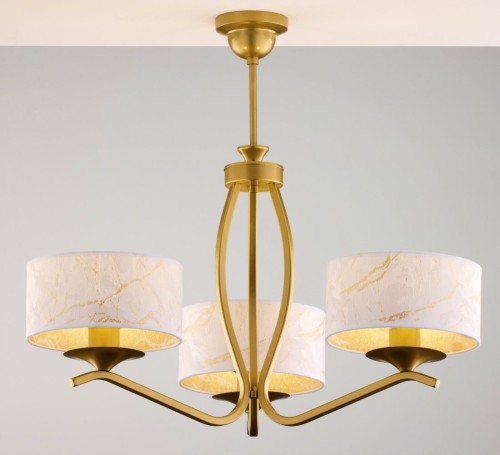JUPITER STYLOWY ŻYRANDOL ABAŻUROWY KASZMIR 3 2109 GOLD/WHITE