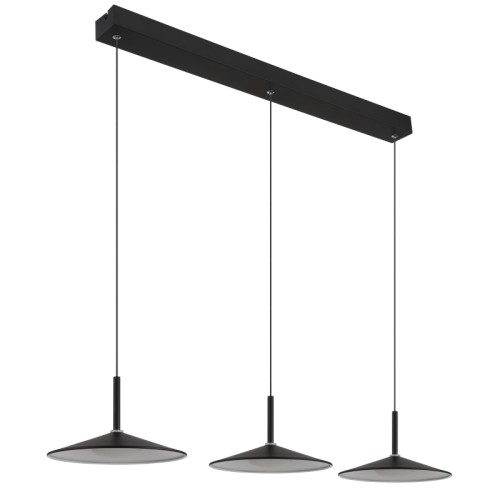 GLOBO LOFTOWA LAMPA WISZĄCA ZWIS LED 3 LAMPY NA LISTWIE 15635S-3 LAMPONE BLACK 
