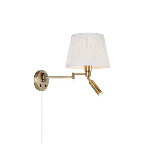 MARKSLOJD ABAŻUROWY KINKIET PRZEGUBOWY Z REFLEKTOREM DO CZYTANIA PIVOT 109017 PATYNA