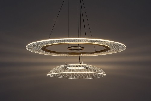 RABALUX DESIGNERSKA LAMPA WISZĄCA ŻYRANDOL LED ZOFRAEL 72412 GOLD/CLEAR