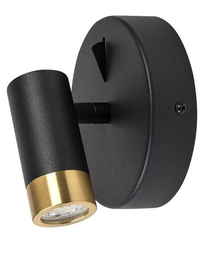 RABALUX KINKIET REFLEKTOROWY ŚCIENNY LED Z WYŁĄCZNIKIEM KADIR 75040 BLACK/GOLD