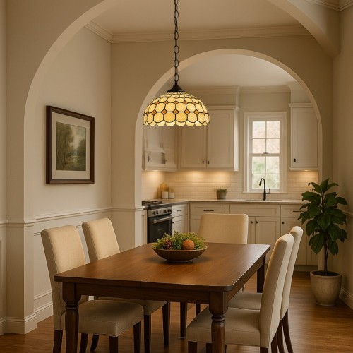 RABALUX LAMPA WISZĄCA WITRAŻOWA TIFFANY MARVEL 8076 MULTICOLOR