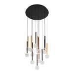 ITALUX NOWOCZESNA LAMPA WISZĄCA ŻYRANDOL LED NA PLAFONIE ALINOS PND-24019-14A-BK