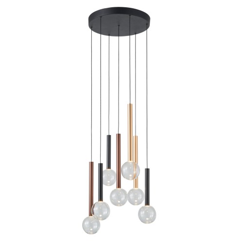 ITALUX NOWOCZESNA LAMPA WISZĄCA ŻYRANDOL LED NA PLAFONIE ALINOS PND-24019-7A-BK