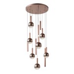 ITALUX NOWOCZESNA LAMPA WISZĄCA ŻYRANDOL LED NA PLAFONIE CAMINO PND-24038-12A-COPP COPPER