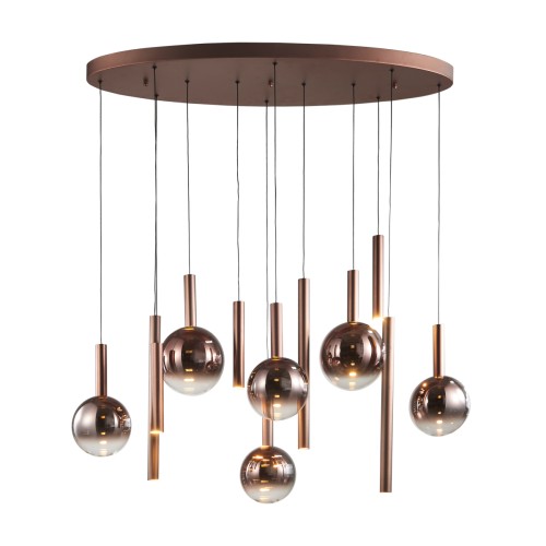 ITALUX NOWOCZESNA LAMPA WISZĄCA ŻYRANDOL LED NA PLAFONIE CAMINO PND-24038-12B-COPP COPPER