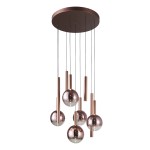 ITALUX NOWOCZESNA LAMPA WISZĄCA ŻYRANDOL LED NA PLAFONIE CAMINO PND-24038-9A-COPP COPPER
