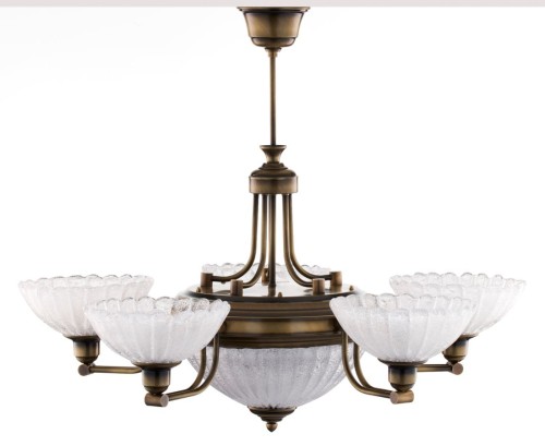 JUPITER STYLOWY ŻYRANDOL KLASYCZNY Z AMPLĄ CARMEN 2124 CL-5 MOSIĄDZ PATYNA