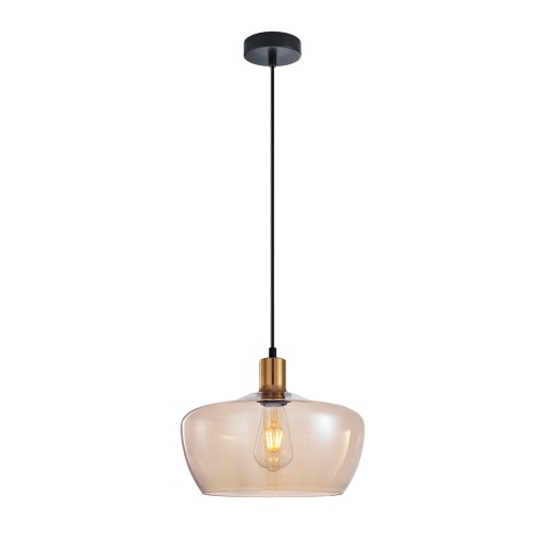 ITALUX LOFTOWA LAMPA WISZĄCA ZWIS PAROLA PND-3636-1-BRO-AMB  GOLD/AMBER
