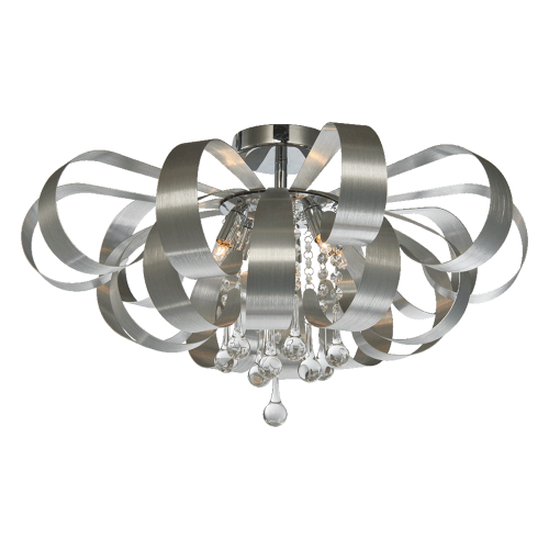 LUXERA NOWOCZESNY PLAFON SUFITOWY Z KRYSZTAŁKAMI RIBBON CRYSTAL 64410 SILVER