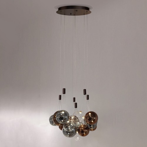 ITALUX NOWOCZESNA LAMPA WISZĄCA ŻYRANDOL PRALERIA PND-2021955-18 DARK BROWN