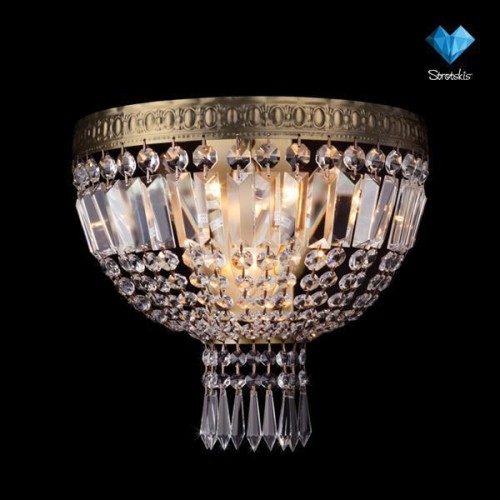 E-STAR STYLOWY KINKIET KRYSZTAŁOWY CASABLANCA 3 PATYNA