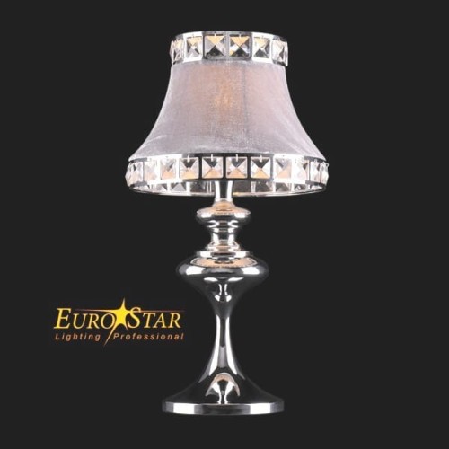 E-STAR LAMPA NOCNA Z ABAŻUREM ANDREA SILVER GREY