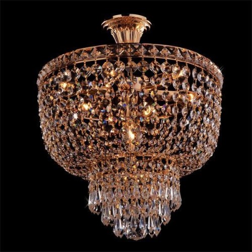 E-STAR STYLOWA LAMPA KRYSZTAŁOWA PLAFON DIAMOND 8 GOLD GLAMOUR