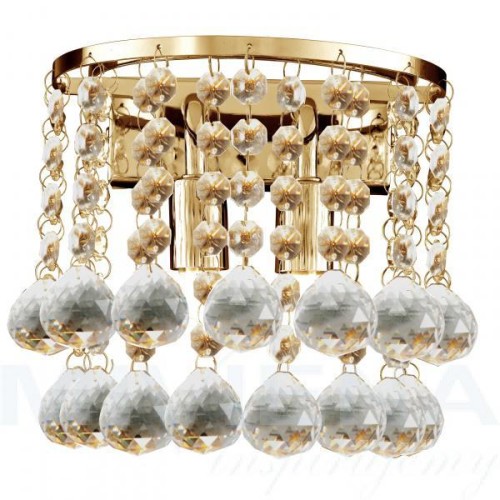 S-LIGHT KINKIET KRYSZTAŁOWY 24-02-2GO ZŁOTY GOLD