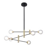 ITALUX NOWOCZESNY ŻYRANDOL INDUSTRIALNY MARINO PND-9148-6 BLACK/GOLD