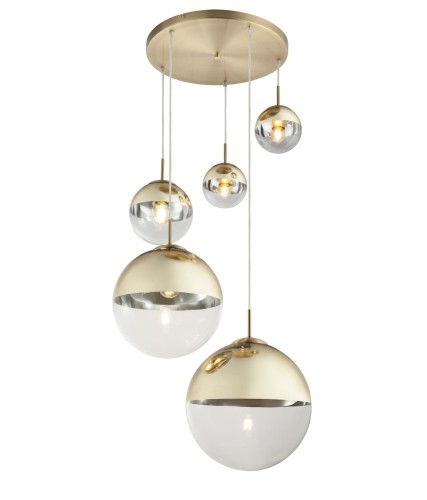 GLOBO NOWOCZESNA LAMPA WISZĄCA KULA VARUS 15855-5 GOLD