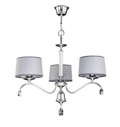 JUPITER STYLOWY ŻYRANDOL ABAŻUROWY Z KRYSZTAŁAMI EGIDA EG-3 CHROM