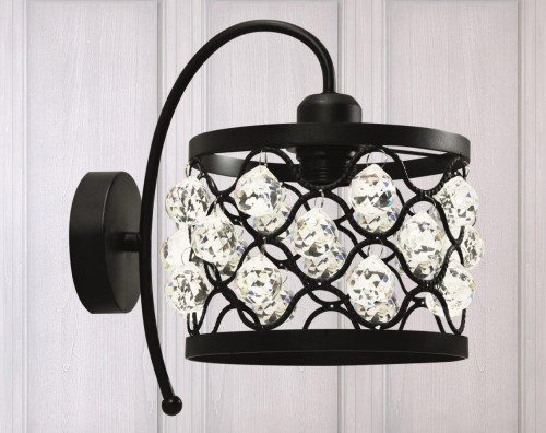 IL MIO NOWOCZESNY KINKIET KRYSZTAŁOWY VEJLE KOŁO CZARNY/BLACK