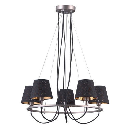 ITALUX STYLOWY ŻYRANDOL ABAŻUROWY TERRY MD38999/5 BLACK