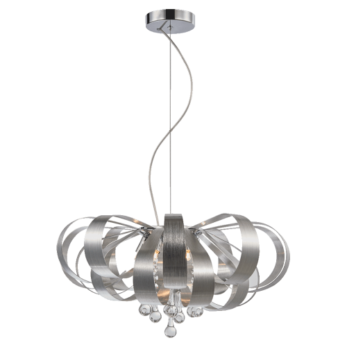 LUXERA NOWOCZESNA LAMPA WISZĄCA Z KRYSZTAŁKAMI RIBBON CRYSTAL 64409 SILVER