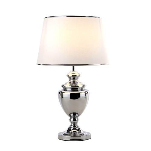 stylowa lampa nocna stołowa z abażurem do sypialni salonu pokoju chrom roma italux.jpg