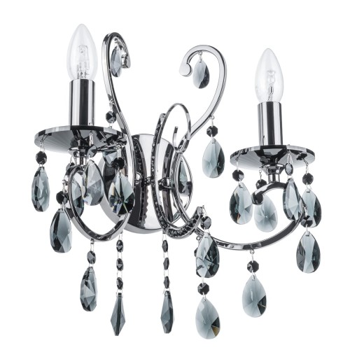 ITALUX STYLOWY KINKIET KRYSZTAŁOWY BAROCCO MB72709-2BCH BLACK CHROM