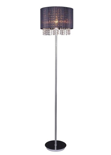 podłogowa lampa abażurowa z kryształkami kryształowa do salonu sypialni chrom czarna.jpg