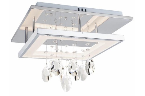 REALITY NOWOCZESNY PLAFON LED 24W Z KRYSZTAŁAMI ALVA SQUARE CHROM