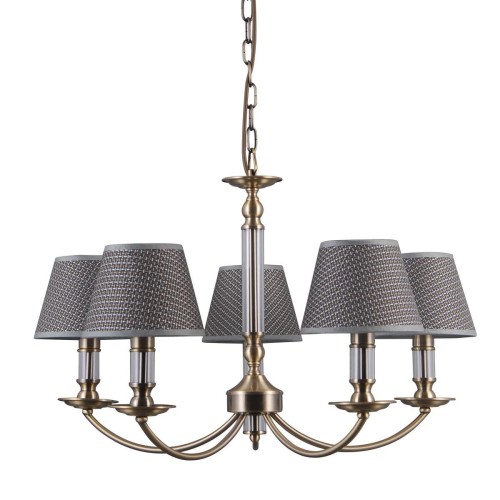 ITALUX STYLOWY ŻYRANDOL Z ABAŻURAMI ZANOBI PND-43272-5 PATYNA