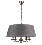 ITALUX STYLOWY ŻYRANDOL Z ABAŻURAMI ZANOBI PND-43272-5A PATYNA