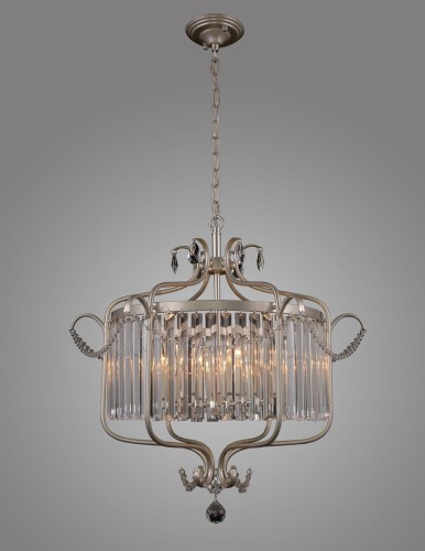 ITALUX STYLOWY ŻYRANDOL KRYSZTAŁOWY RINALDO PND-33057-6-CH.S CHAMPAGNE SILVER