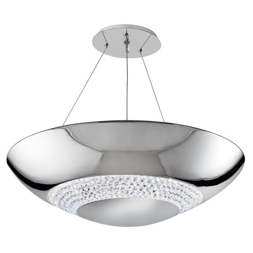 S-LIGHT NOWOCZESNA LAMPA WISZĄCA KRYSZTAŁKI LED 24W HALLO CHROM